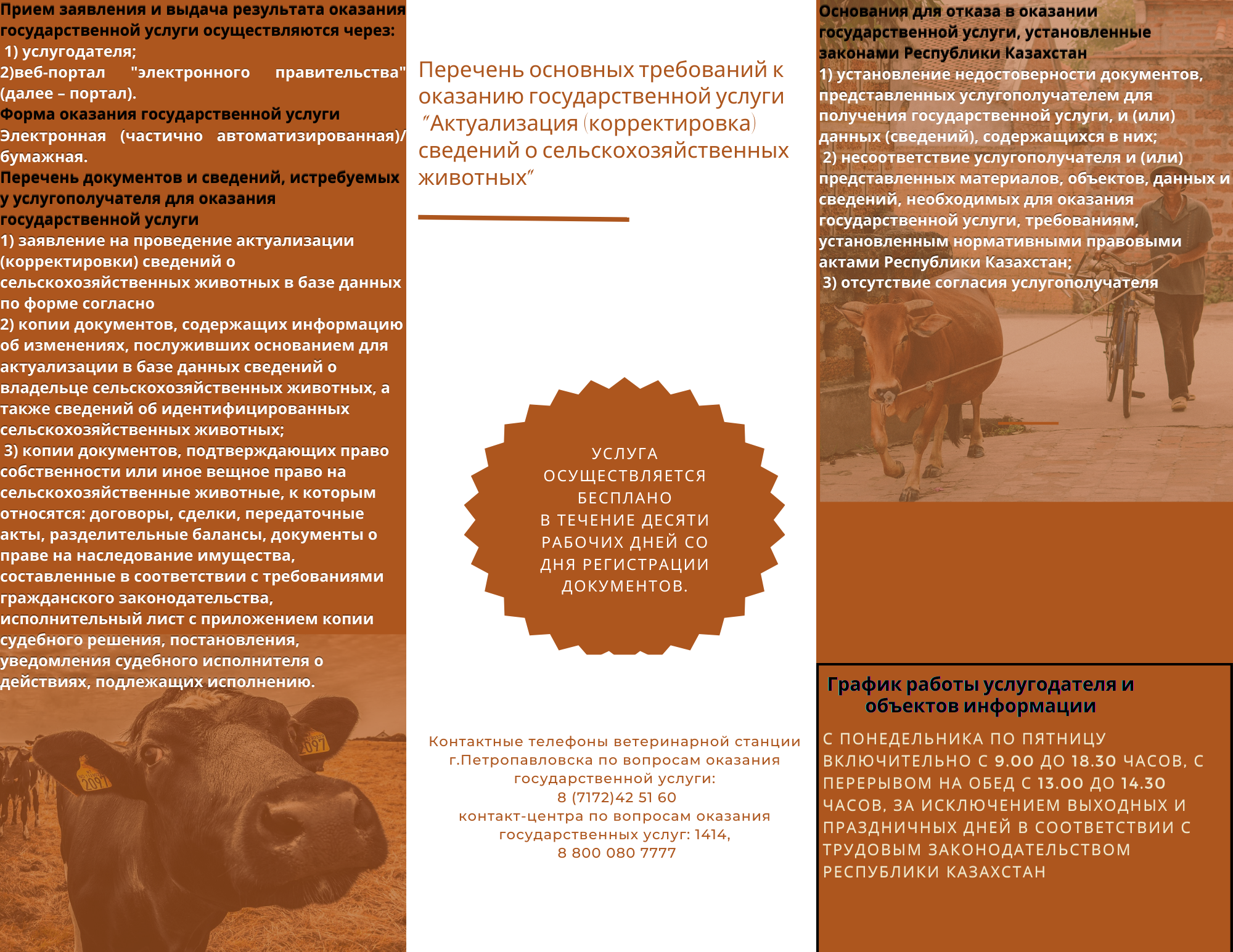 Государственная услуга «Актуализация (корректировка) сведений о сельскохозяйственных животных»